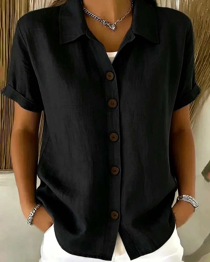 Elena™ | Blusa Abotonada Elegante