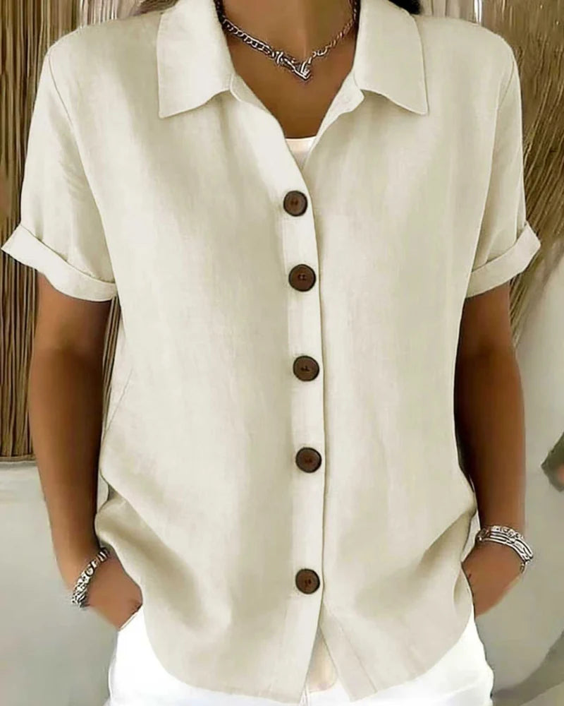 Elena™ | Blusa Abotonada Elegante