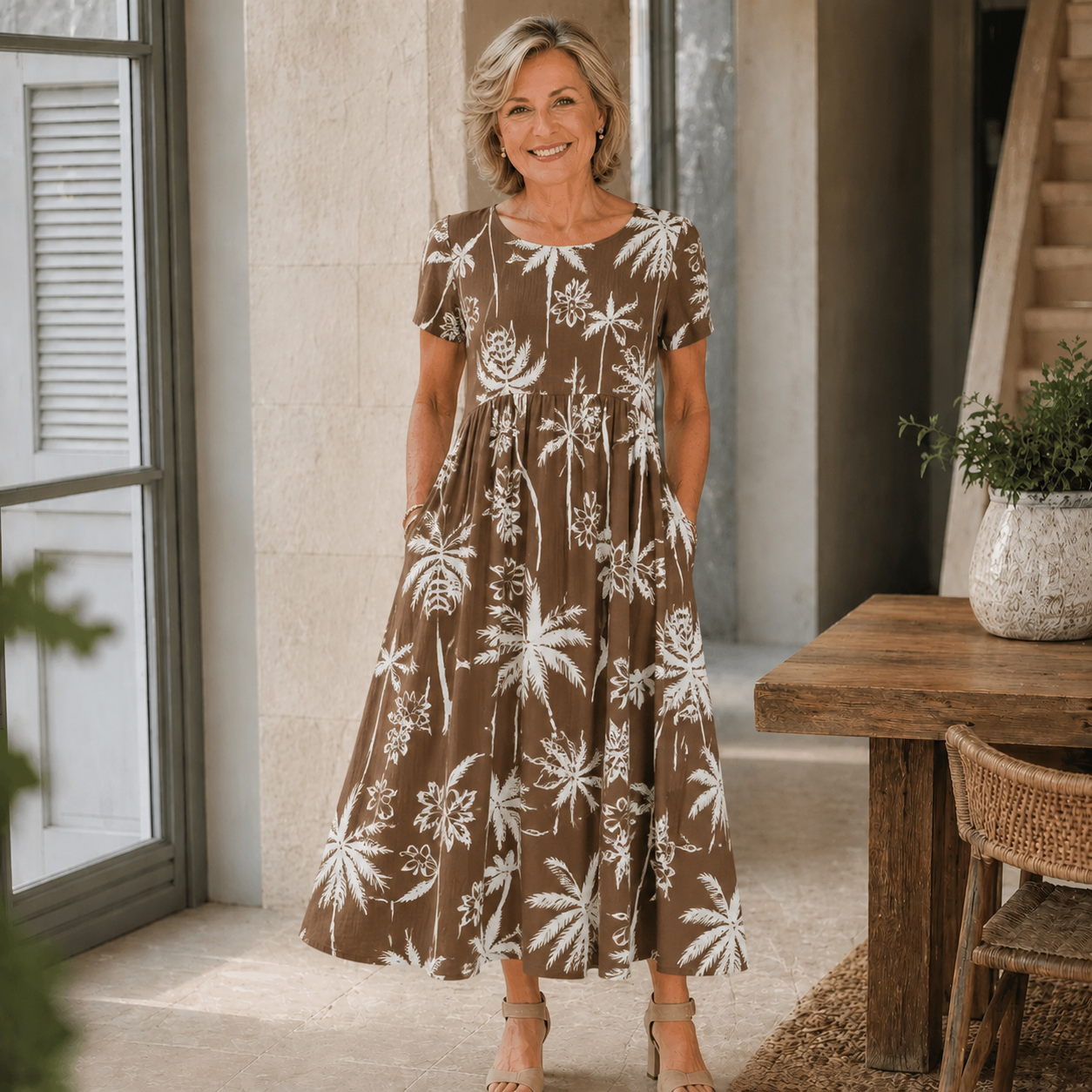 Edwina™ | Vestido Midi Floral Favorecedor