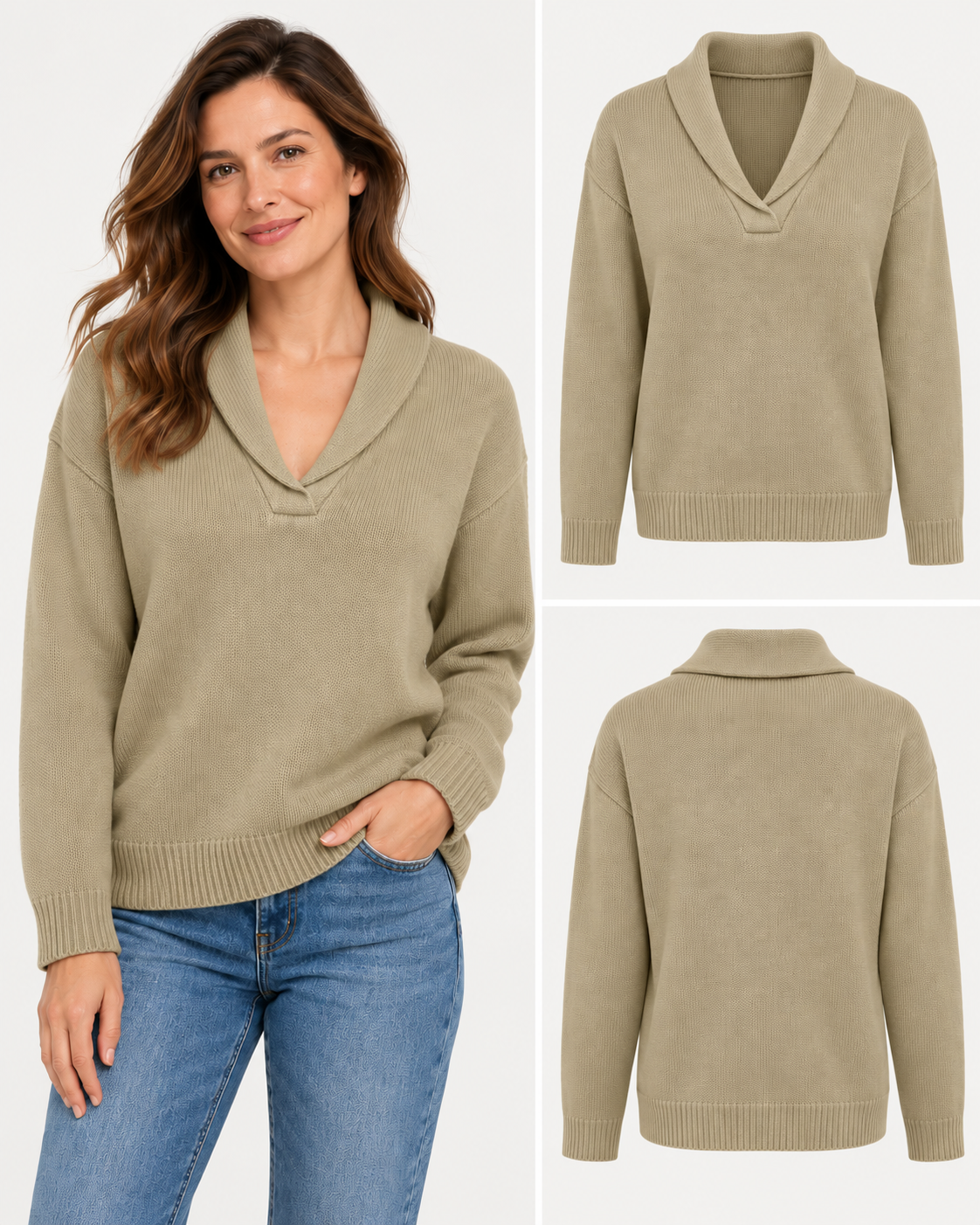 ENCARNA | Jersey de Punto con Cuello Chal